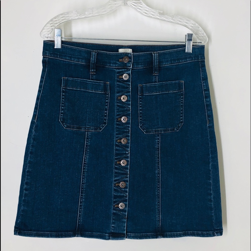 J.Crew blue button front classic style Jeans Skirt